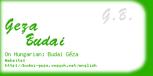geza budai business card